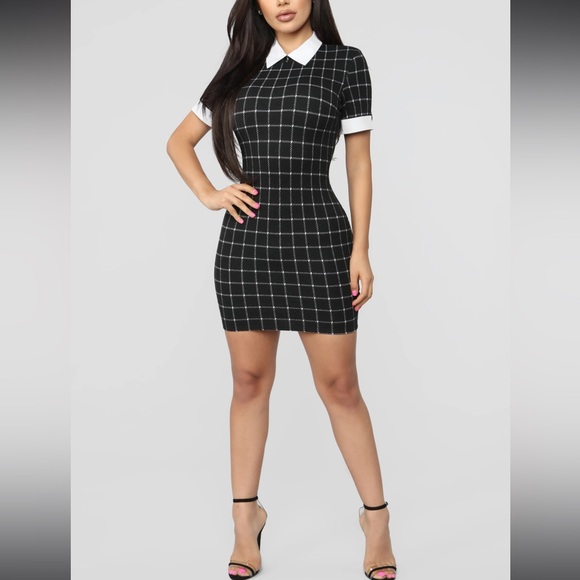 Collared plaid mini dress - Picture 5 of 9